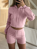 Dili Sports Long-Sleeved Sweat Shorts Two-Piece Trousers Women's 2025 Autumn And Winter