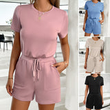 Dili Women's Clothing 2025 Spring And Summer Blouse Temperament Casual Solid Color Short Jumpsuit