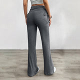 Dili Women's Clothing 2025 Autumn And Winter Comfortable Casual And Casual Solid Color Repair Trousers