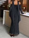Dili Elegant Wind With Chest Long-Sleeved Ass Skirt Dress Women's Dress 2025 Autumn And Winter