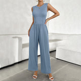 Dili Vacation Leisure Wind Giose Sleeveless Broad-Legged Jumpsuit Women's Clothing 2025 Spring And Summer