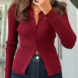 Dili Casual Simple Solid Long-Sleeved Shirt Wool Women's Clothing 2025 Autumn And Winter