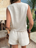 Dili Holiday Casual Vest Blouse Shorts Two Sets Of Women's Clothing 2026 Summer