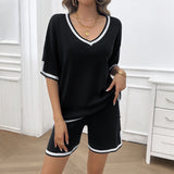 Dili 2025 Spring/Summer Women's Casual V-Neck Sweater Set
