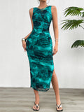 Dili Women's Clothing 2025 Spring And Summer Temperament To Repair Sleeveless Net Cloth Dress