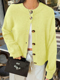Dili Casual Simple Button Long-Sleeved Coat Sweater Women's 2025 Autumn And Winter