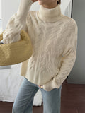 Dili Casual Solid Color Wool Woven Long-Sleeved Sweater Women's Clothing 2025 Autumn And Winter
