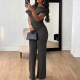Dili Simple Elegant Style Summer Short-Sleeved Trousers Suit Women's 2025 Summer