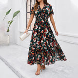 Dili Women's Clothing 2025 Spring And Summer Temperament Casual Printing Waist Dress