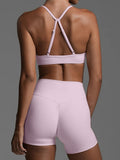 Dili Sports Yoga Wind Hanging Neck Chest Summer Shorts Two Sets Of Women's Clothing 2025 Spring And Summer