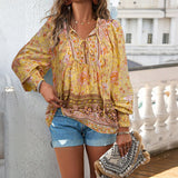 Dili Leisure Vacation Printed Long Sleeve T-Shirt Shirt Women's Winter 2025