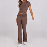 Dili Sports Style Short-Sleeved T-Shirt Long Pants Two Sets Of Women's Clothing 2025 Autumn And Winter