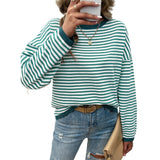 Dili 2025 Autumn/Winter Blouse Women's Temperament Casual Round-Neck Striped Sweater