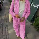 Dili Casual Holiday Long-Sleeved Shirt Straight Trouser Suit Women's 2025 Autumn And Winter