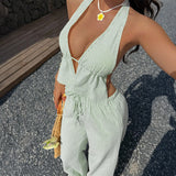 Dili Vacation Vacation Vest Leisure Long Pants Set Women's 2026 Summer