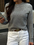 Dili Casual Wind Knitted Long-Sleeved Bottom Sweater Women's Clothing 2025 Autumn And Winter