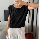 Dili Leisure Holiday Summer Solid Color Short-Sleeved Sweater Women's Clothing 2025 Autumn And Winter