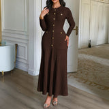 Dili Elegant Wind Short-Sleeved Solid Dress Dress Women's Dress 2025 Autumn And Winter