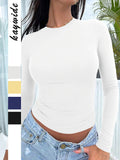 Dili Y2K Hottie Summer Solid Color Long-Sleeved T-Shirt Women's Clothing 2025 Autumn And Winter
