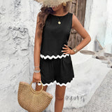 Dili Short-Sleeved Women's Clothing 2025 Spring And Summer Casual Fashion Lace Short Trousers Set