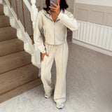 Dili Holiday Wind Shirt Straight Trousers Two Sets Of Women's Clothing 2025 Autumn And Winter