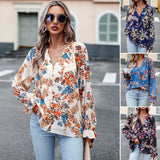 Dili Design Long-Sleeved Shirt Women 2026 Autumn Temperament Elegant Floral Shirt