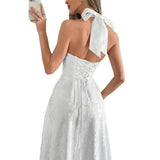 Dili Elegant Evening Dress Hanging Neck Collar Dress Dress Dress Women's Dress 2025 Spring And Summer