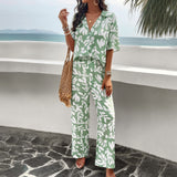 Didi Women's Wearberries 2025 Spring And Summer Temperament Print Short-Sleeved Set