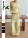 Dili Casual Holiday Long-Sleeved Vest Trousers Two Sets Of Women's Clothing 2025 Autumn And Winter