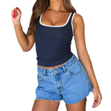 Dili 2025 Spring/Summer Y2K Sport Knitted Threaded T-Shirt For Women's T-Shirt