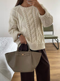 Dili Casual Simple Wool Woven Long-Sleeved Sweater Women's Clothing 2025 Autumn And Winter