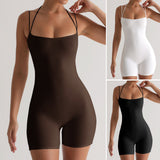 Dili 2025 Spring And Summer Sexy Solid Color Home Sling Outdoor Body-Repair Trousers Yoga Dress Women's Clothing