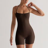 Dili 2025 Spring And Summer Sexy Solid Color Home Sling Outdoor Body-Repair Trousers Yoga Dress Women's Clothing