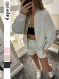 Dili Sports Long-Sleeved Coat Shorts Two-Piece Women's Suit 2025 Autumn And Winter