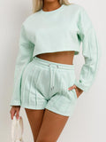 Dili Casual Solid-Colored T-Dressed T-Wearing Shorts Set Women's Clothing 2025 Autumn And Winter
