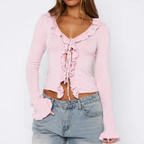 Dili Y2K Hottie Long-Sleeved T-Shirt Women's Top Wool Women's Clothing 2025 Autumn And Winter