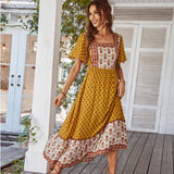 Dili 2025 Spring/Frives Cotton-Print Dresses French-Style Printed Dress Women's Dress