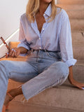 Dili Casual Fashion Long-Sleeved Open-Sleeved Shirt Women's Shirt Women's Clothing 2026 Summer