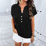 Dili Women's Shirt 2025 Spring And Summer Temperament Casual V-Neck Top