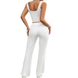 Dili Yoga Sports Style Sleeveless Vest Micro-Tlit Pants Set Women's Clothing 2025 Spring And Summer
