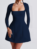 Dili Elegant Evening Dress Long-Sleeved High-End Short Dress Dress Women's Dress 2025 Autumn And Winter