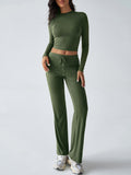 Dili Sports Yoga Long Sleeve T-Shirt Solid Color Pants Set Women's Winter 2025