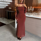 Dili Elegant Wind With Chest Long-Sleeved Ass Skirt Dress Women's Dress 2025 Autumn And Winter