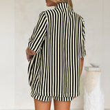 Dili Holiday Striped Shirt Shorts Two-Piece Women's Winter 2025