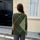 Dili Leisure Holiday Fashion Color Long-Sleeved Wool Knitting Sweater Women's 2025 Autumn And Winter