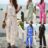 Didi Women's Wearberries 2025 Spring And Summer Temperament Print Short-Sleeved Set
