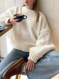 Dili Casual Simple Round Collar Long Sleeve Lined Sweater Women's 2025 Autumn And Winter