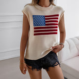 Dili 2025 Spring/Summer Independence Day Blouse Casual Crash-Colored Sweater Vest Women's Clothing