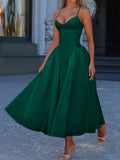 Dili Elegant High-Grade Slings Solid Long Dress Dress Women's 2025 Autumn And Winter