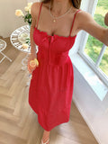 Dili Leisure Vacation Wind Suspension High Dress Dress Women's Dress 2025 Spring/Summer